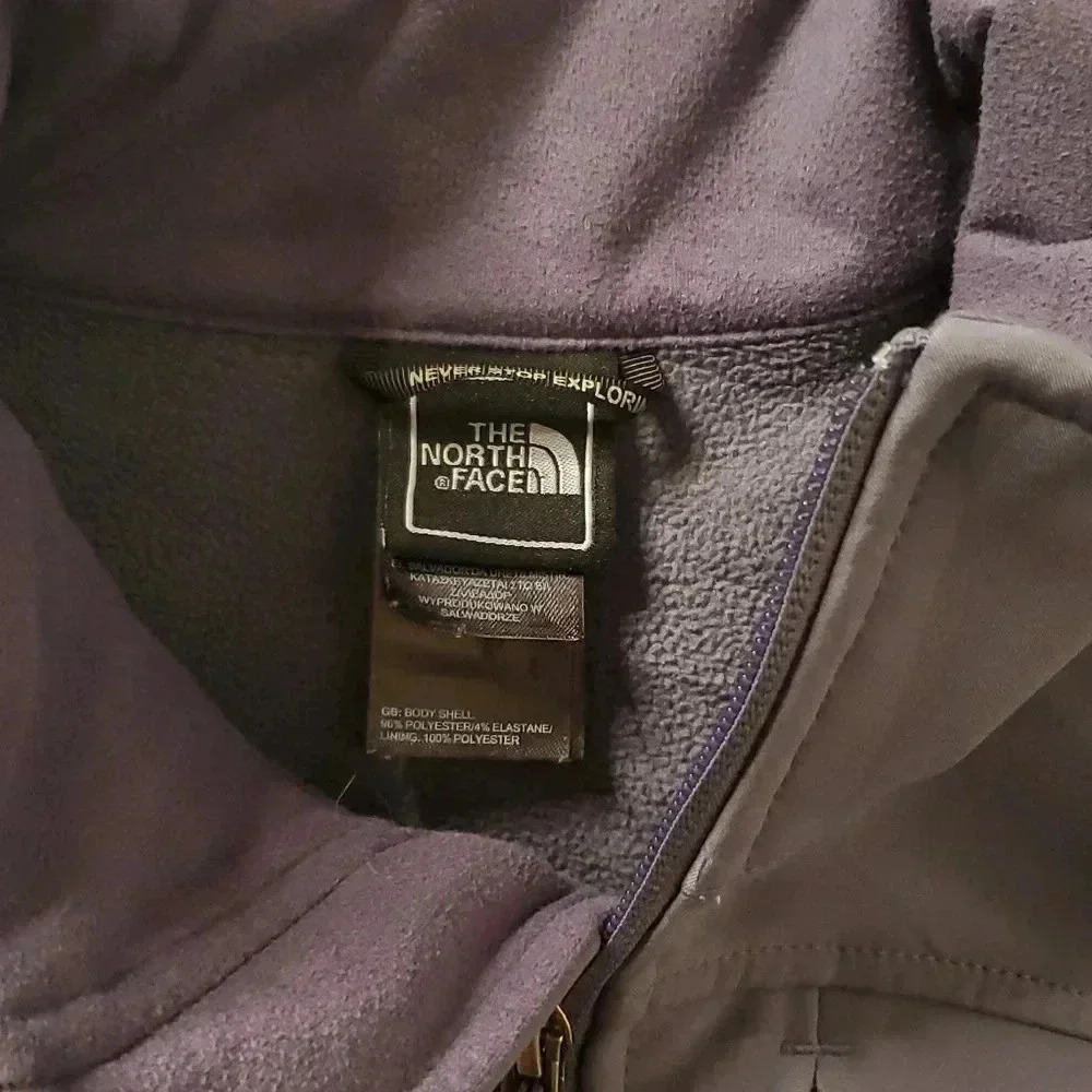 The North face Metalic Gray Jacket Sz S Women's Full Zip Fleece Lining - Picture 8 of 9